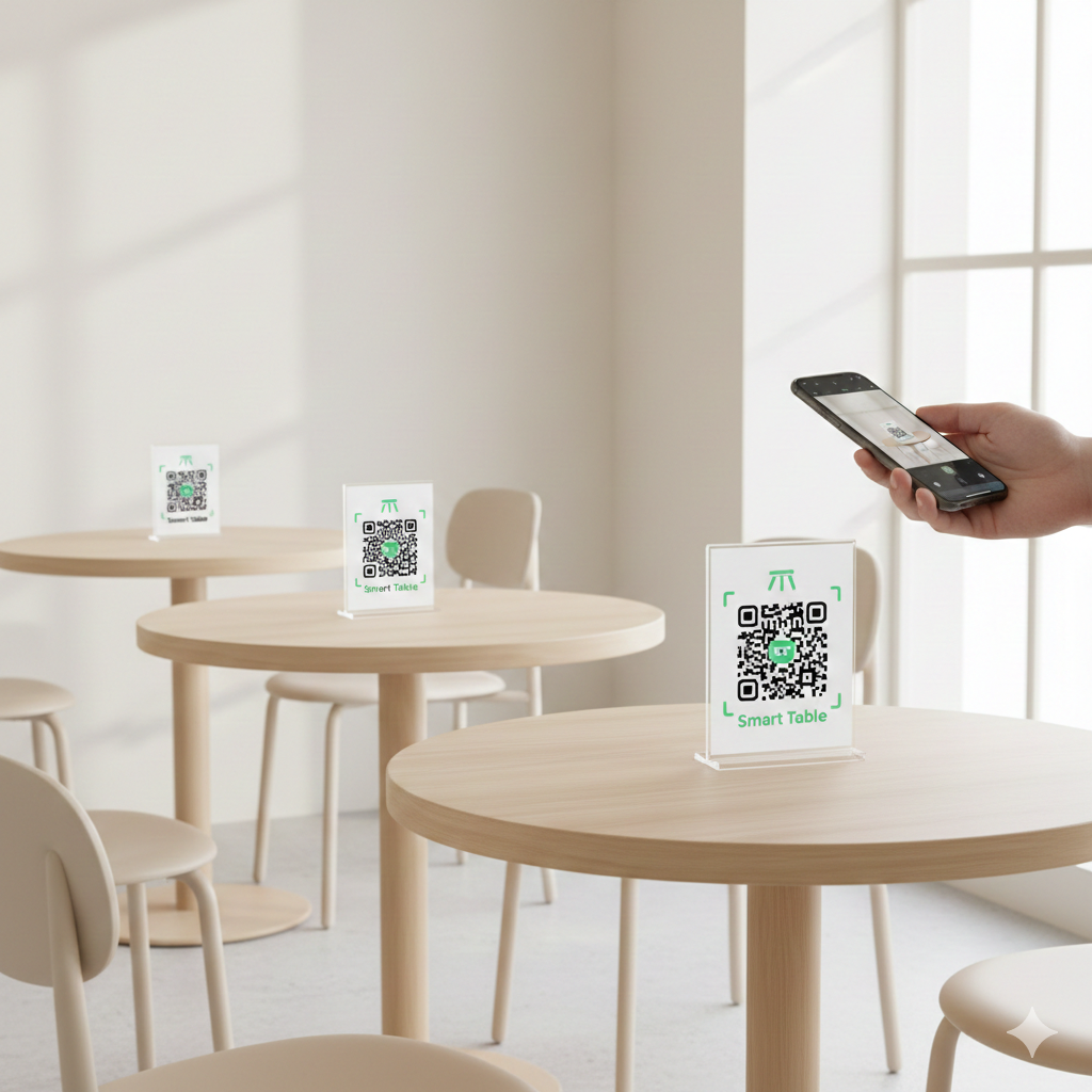 Overlay highlighting QR scan action.